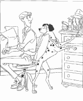 A coloring page of 101 dalmatians